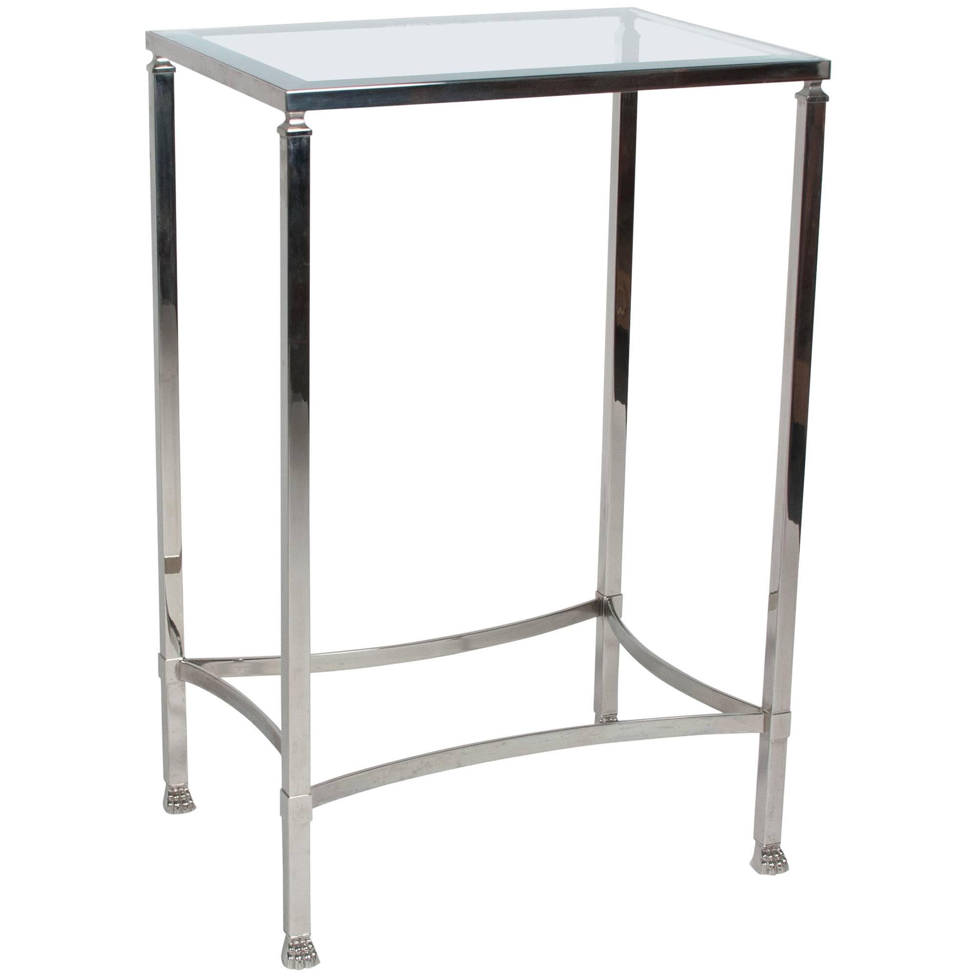 Stainless Side Table with Paw Feet by Philippe Starck For Sale
