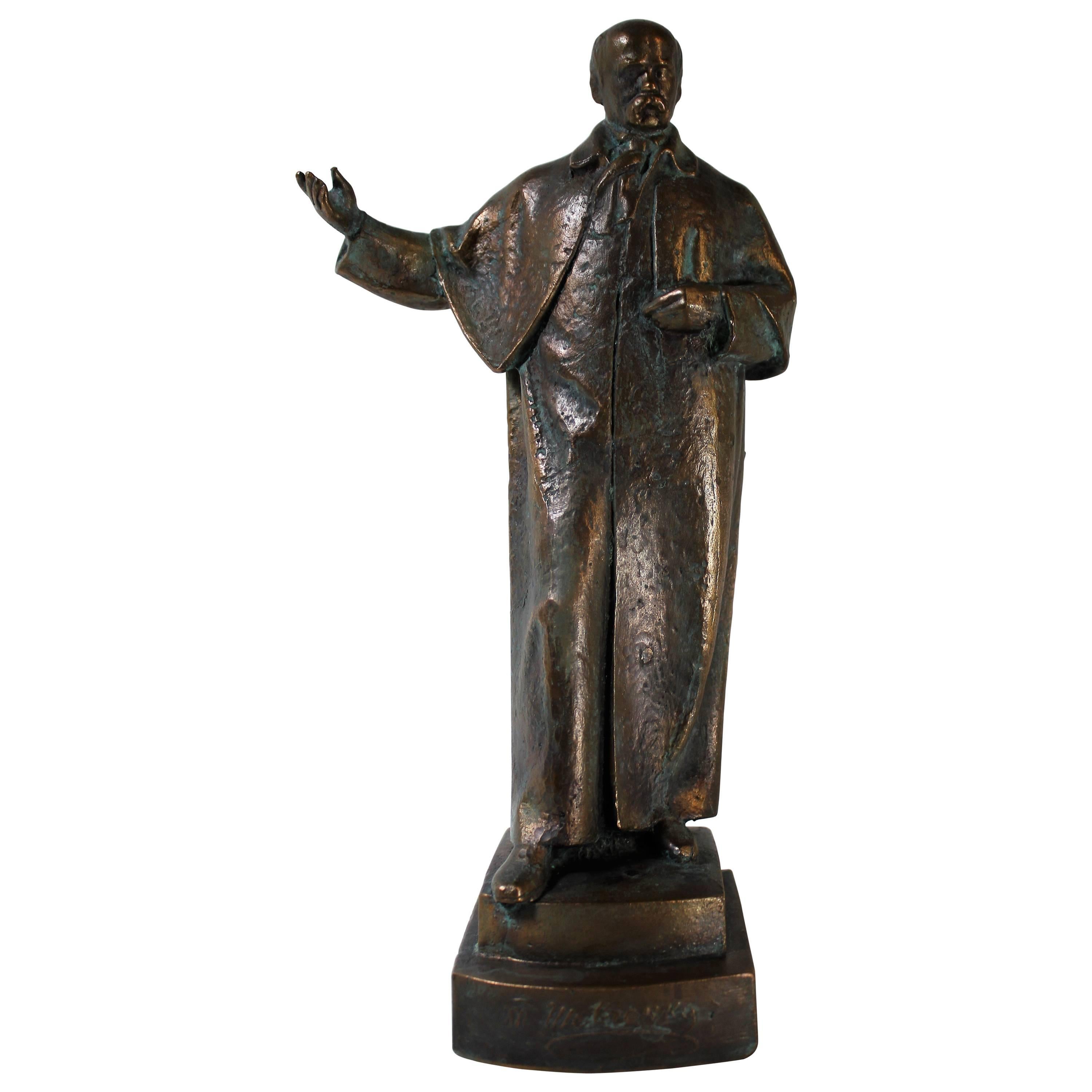 19th Century Bronze Sculpture of Ukrainian Taras Shevchenko For Sale