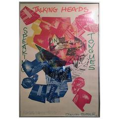 Robert Rauschenberg and David Byrne Signed Talking Heads Framed Artwork