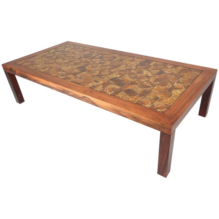 MidCentury Modern TileTop Cocktail Table For Sale at 1stdibs