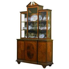 Late 19th Century English Neoclassical Style Breakfront Display Bookcase