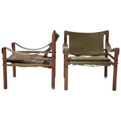 A pair of Arne Norell Safari Sirocco Chairs, Sweden, 1960s (free shipping)