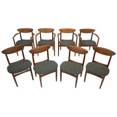 Mid-Century Dining Chairs Set of Eight in Teak by Kurt Ostervig for K.P. Mobler