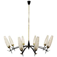 Hans-Agne Jakobsson Brass Chandelier Signed with Original Label
