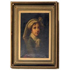 Old Master Copy O/C after 1840 Self Portrait by L. E. V.  Le Brun, Late 19th 