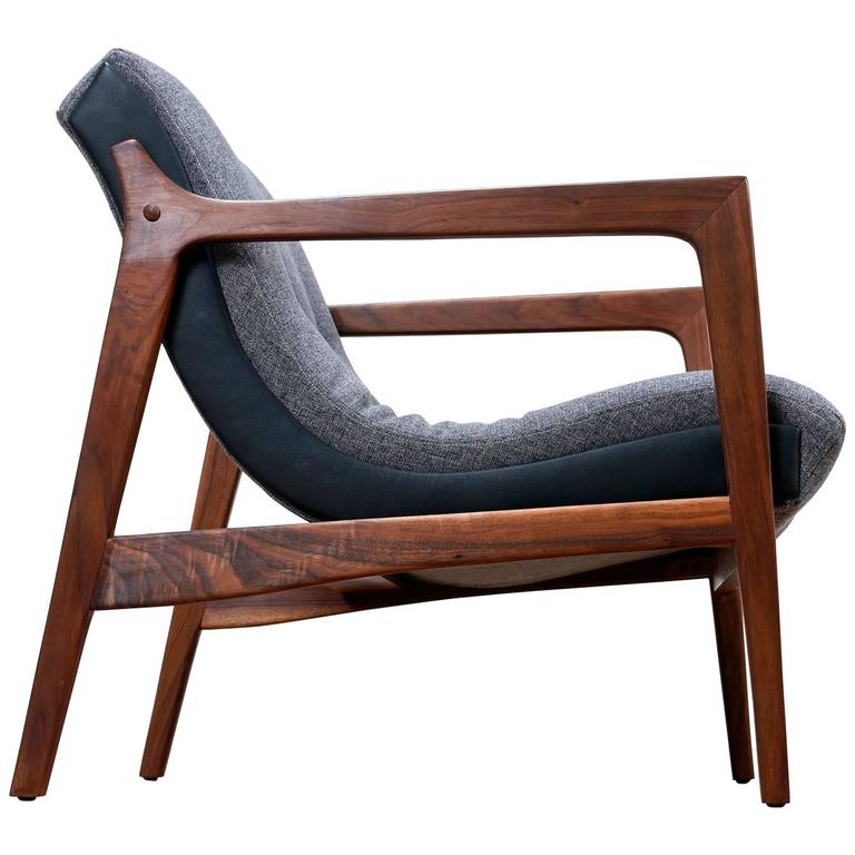 Restored Duo Tone Mid Century Modern Scoop Chair