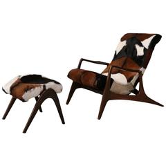 Vladimir Kagan Style Recliner Contour Lounge Chair Rosewood