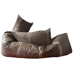 1960, Hans Roebers, Original Snake Couch in Beautiful Soft Brown Leather 8