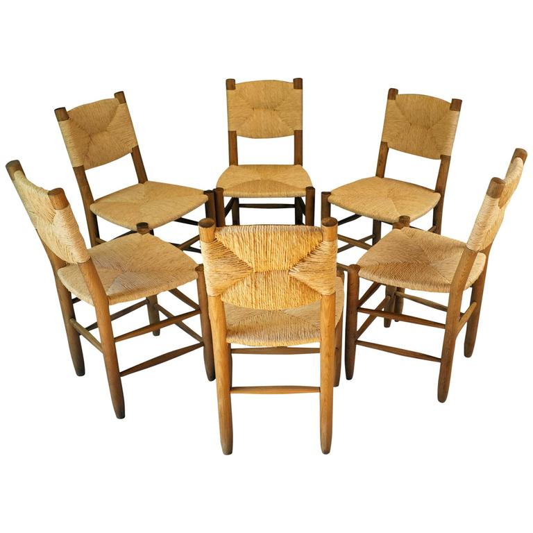 Set of Six Meribel Chairs by Charlotte Perriand