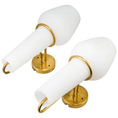 Pair of Wall Lights in the Style of Stilnovo, Italy, circa 1960