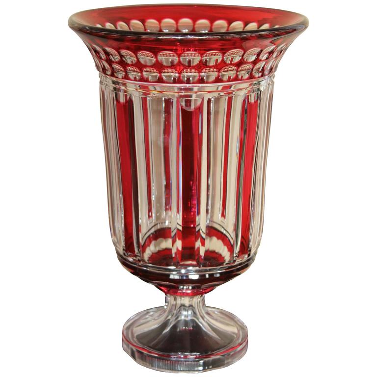 Huge and Rare VSL Red Crystal Vase at 1stDibs
