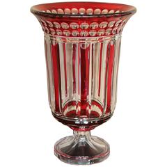 Très grand et rare vase en cristal rouge VSL