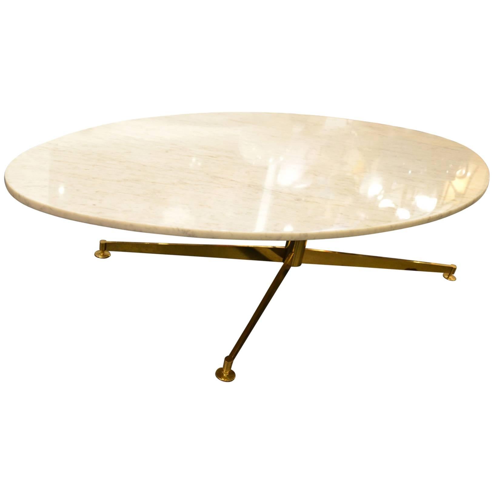 Huge Elipse Marble Coffee Table, circa 1970