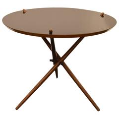 Retro Beautiful Hans Bellmann Tripod Coffee Table, circa 1950