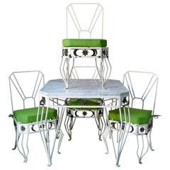 Unique French 1950s "Star & Moon" Dining Set 6