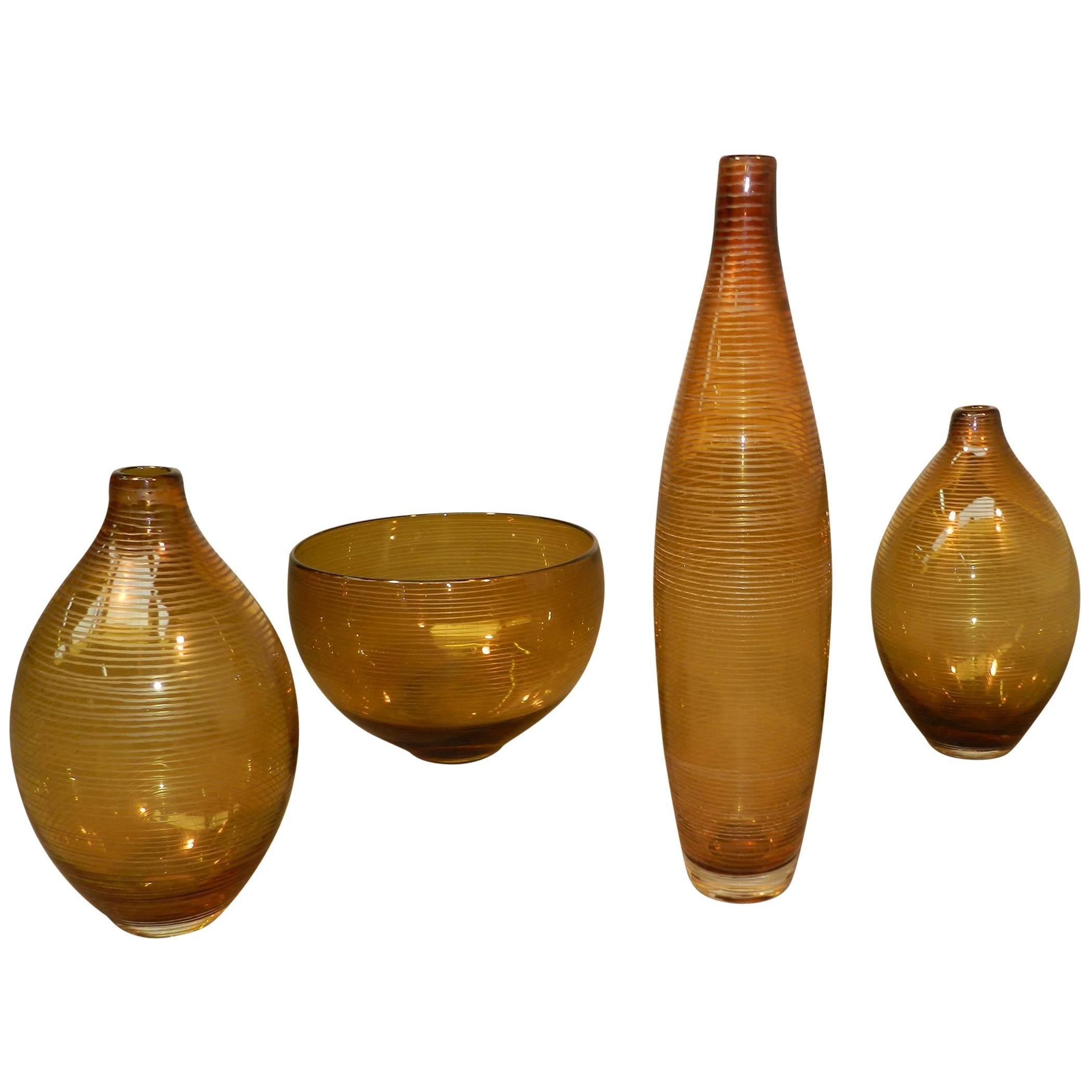 Set of Four 1960 Glasswares, Scandinavian Style For Sale