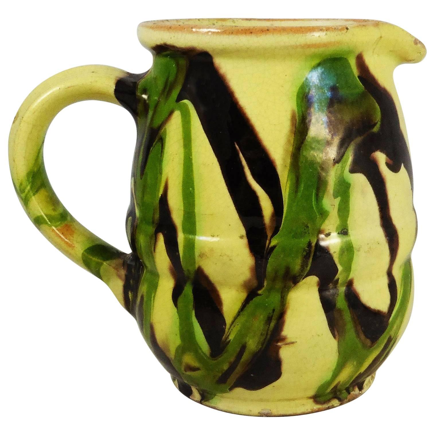19th French Pottery Rustic Pitcher Savoie