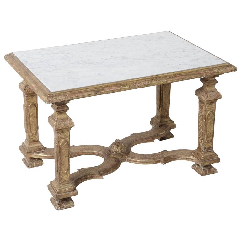 Mid Century Italian Louis Xiv Style Giltwood And Marble Coffee Or Mid Century Italian Louis Xiv Style Giltwood And Marble Coffee Or Tail Table For