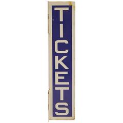 1930s Double Sided Tickets Porcelain Sign