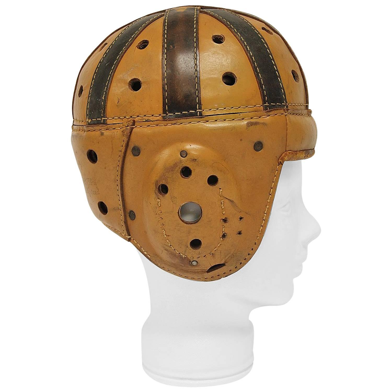 Antique Spalding Football Leather Helmet