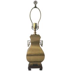 1970s Brass Asian Urn Lamp with Greek Key Detailing 3