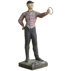1910 Conors Mack Co. Concrete and Detailed Lawn Jockey with Distressed Patina 6