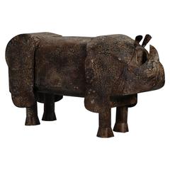 Mid-Century Metal Rhino Decorative Storage or Serving Piece