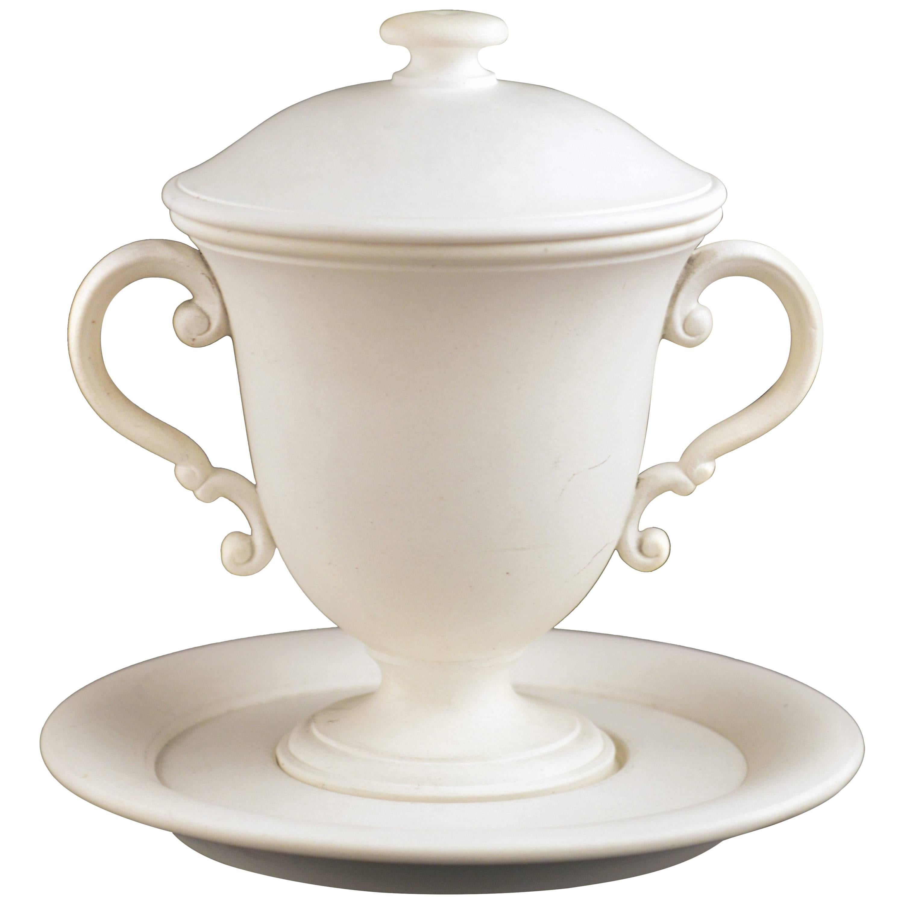 Wedgwood Pearlware Lemonade Beaker, Cover and Stand of Diminutive Size