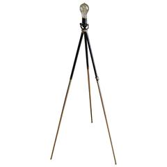 Retro Lamp for Table or Floor Made from Photographer's Tripod