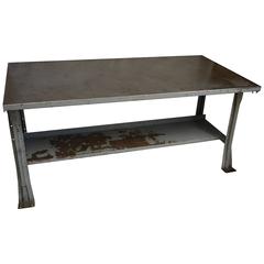 Industrial Work Table of Steel, circa 1950s 7