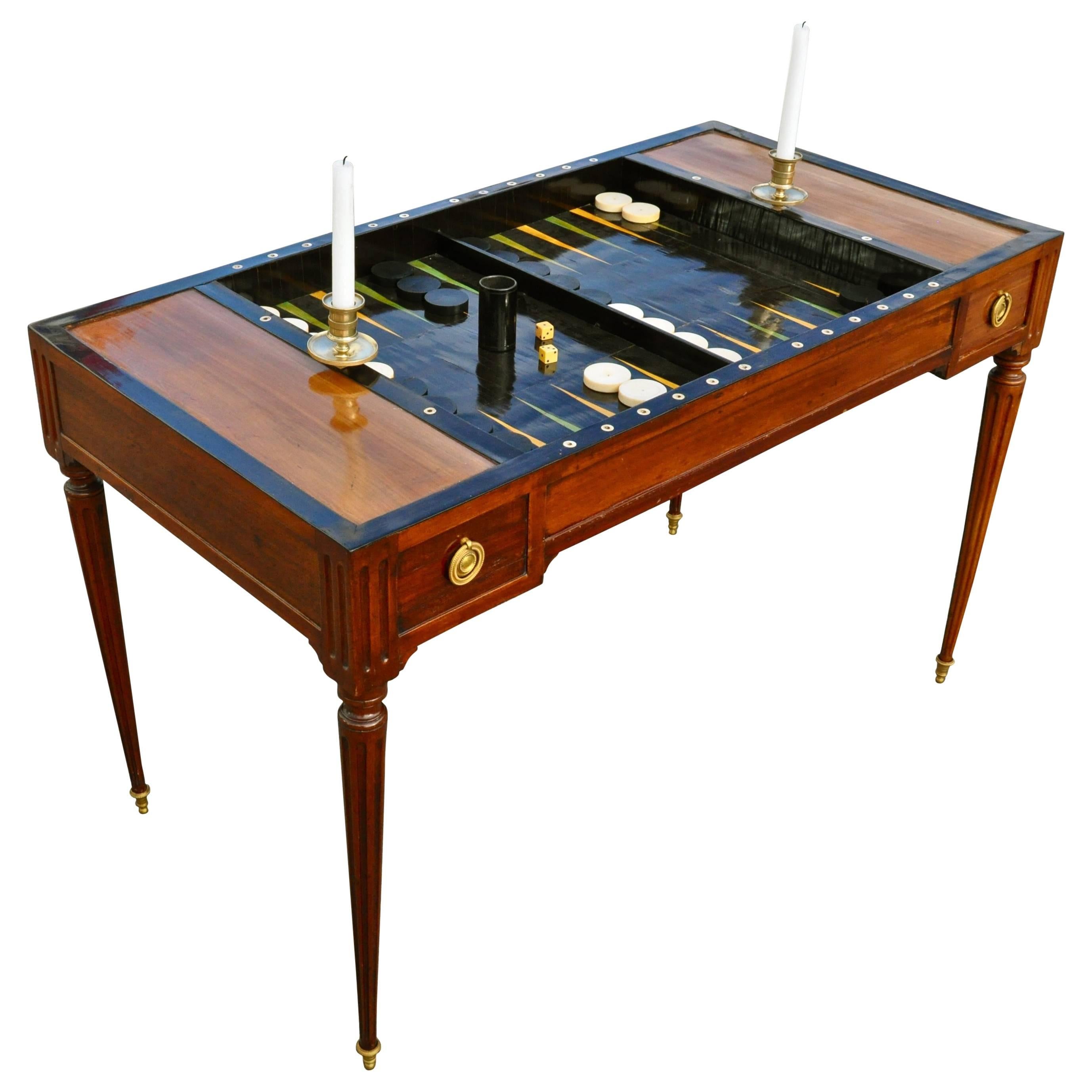 Period 18th Century French Directoire Backgammon or Tric-Trac Table