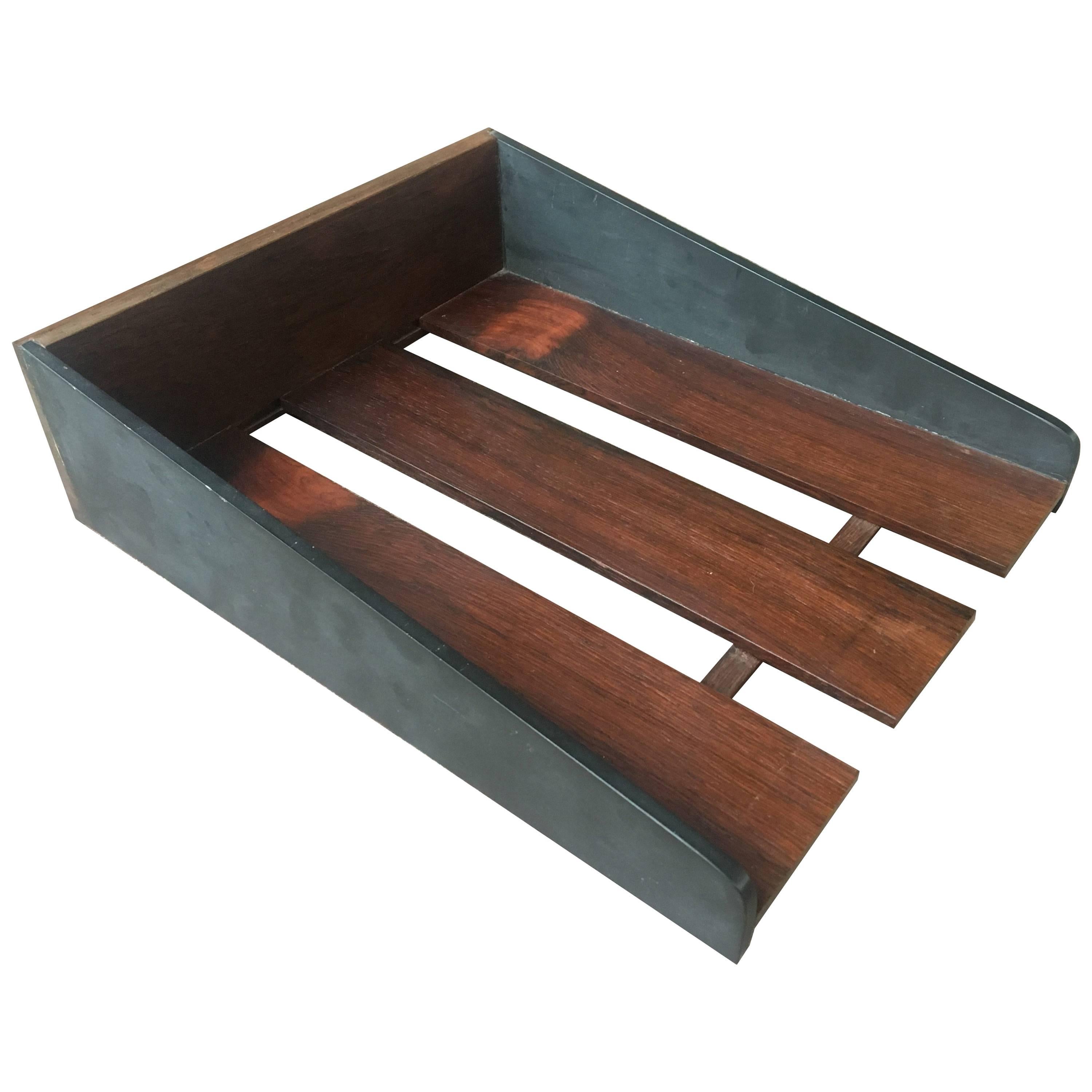 Walnut and Slate Paper Tray by Harpswell House