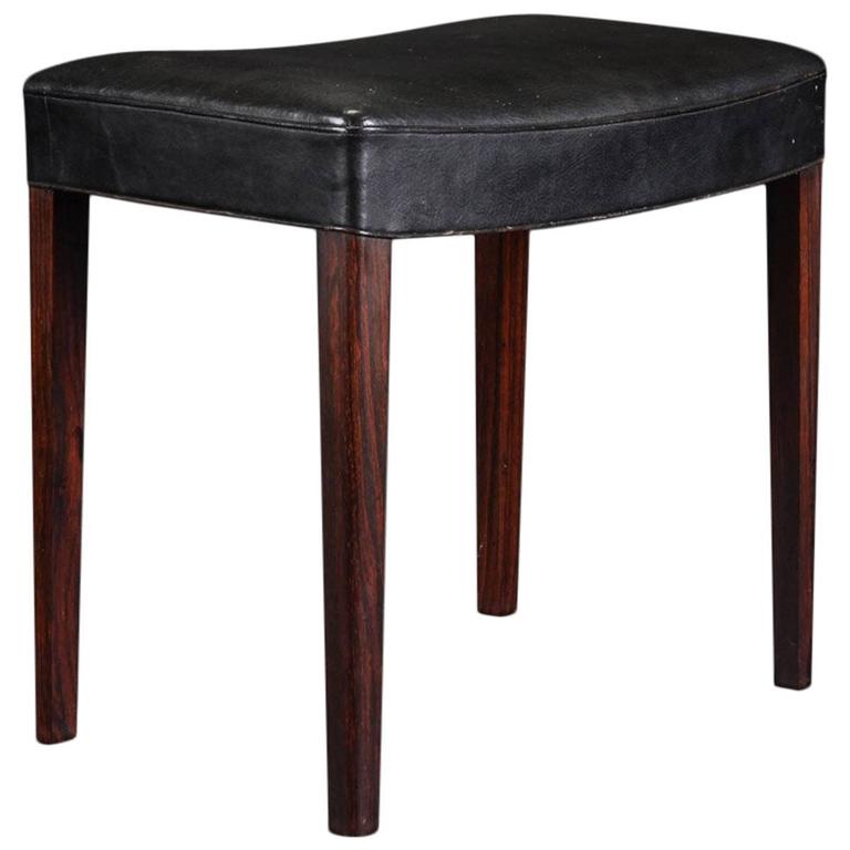 Danish Modern Rosewood And Suede Ottoman By Spottrup Denmark At 1stdibs Mid Century Danish Rosewood Ottoman Footstool
