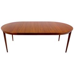 Danish Modern Teak Dining Table with Two Leaves Designed by Severin Hansen