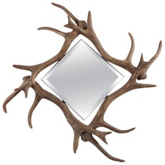 Contemporary Modern Faux Deer Antler Wall Mirror