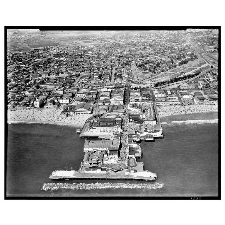 1930s Aerial View Photograph of Venice Beach California Pier For Sale