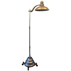 Vintage Industrial Steel Converted Sun Floor Lamp by General Electric