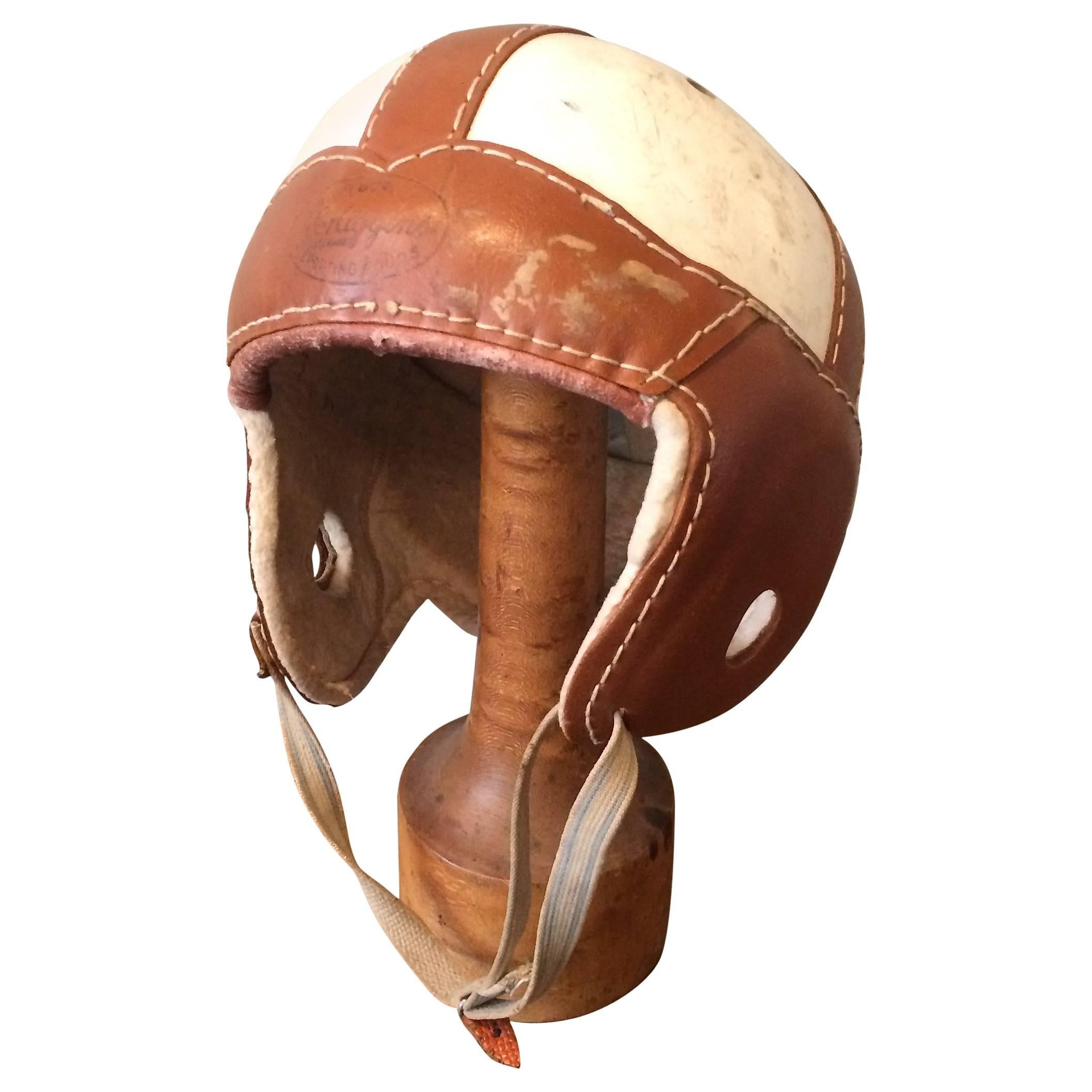 1930s American Junior Leather Football Helmet