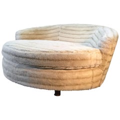 Large Round Lounge Chair Manner of Milo Baughman or Pearsall