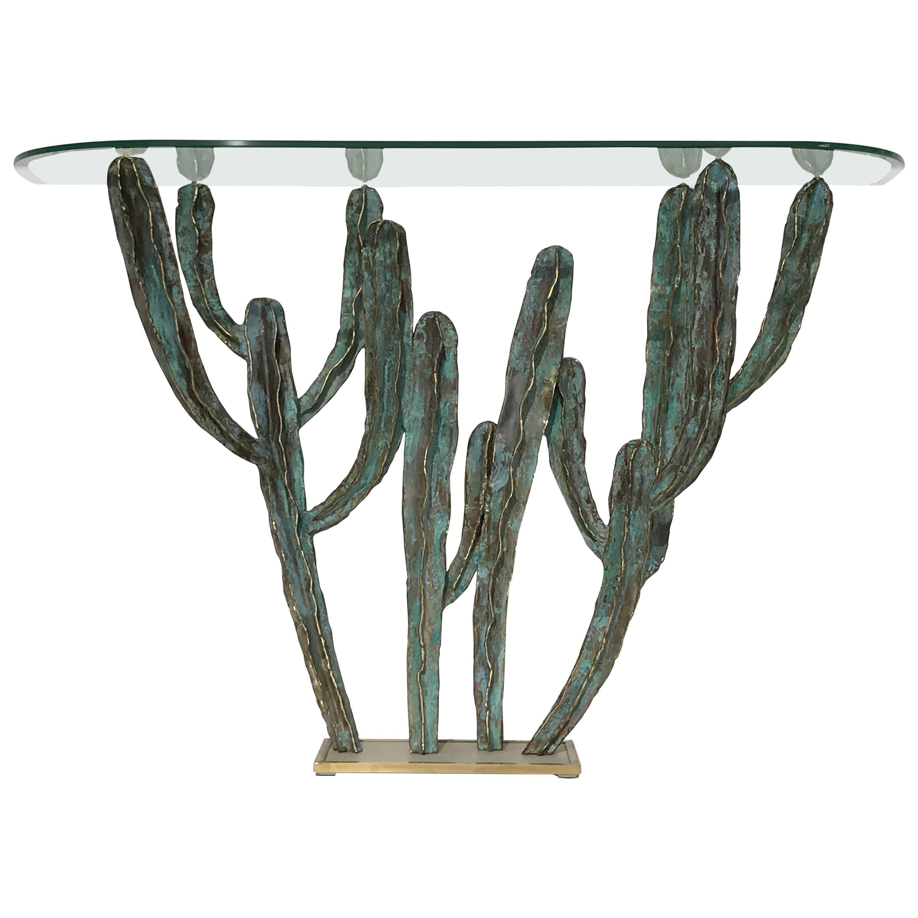 Bronze Cactus Console Table "Alamo" by Alain Chevet