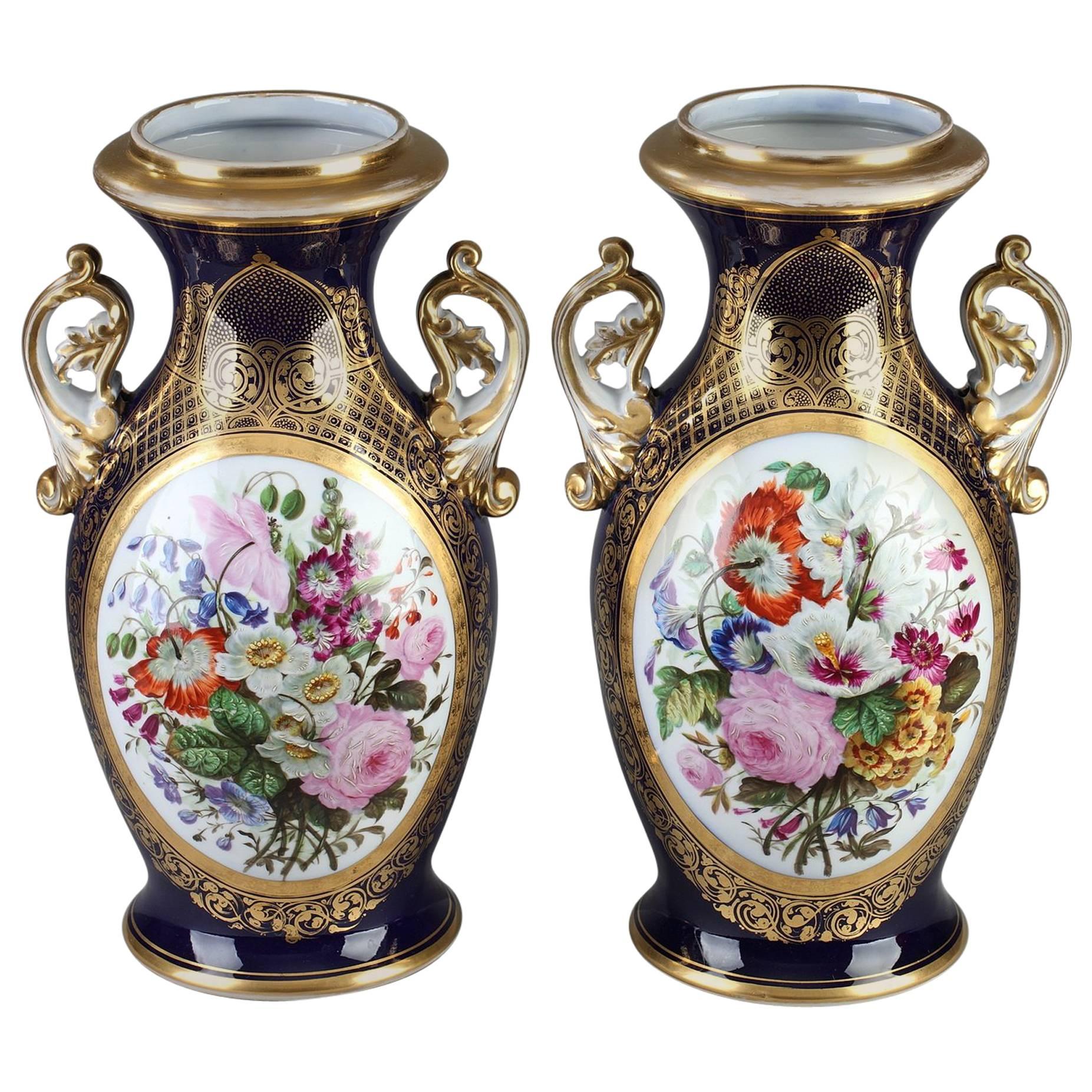 Pair of 19th Century Bayeux Porcelain Vases