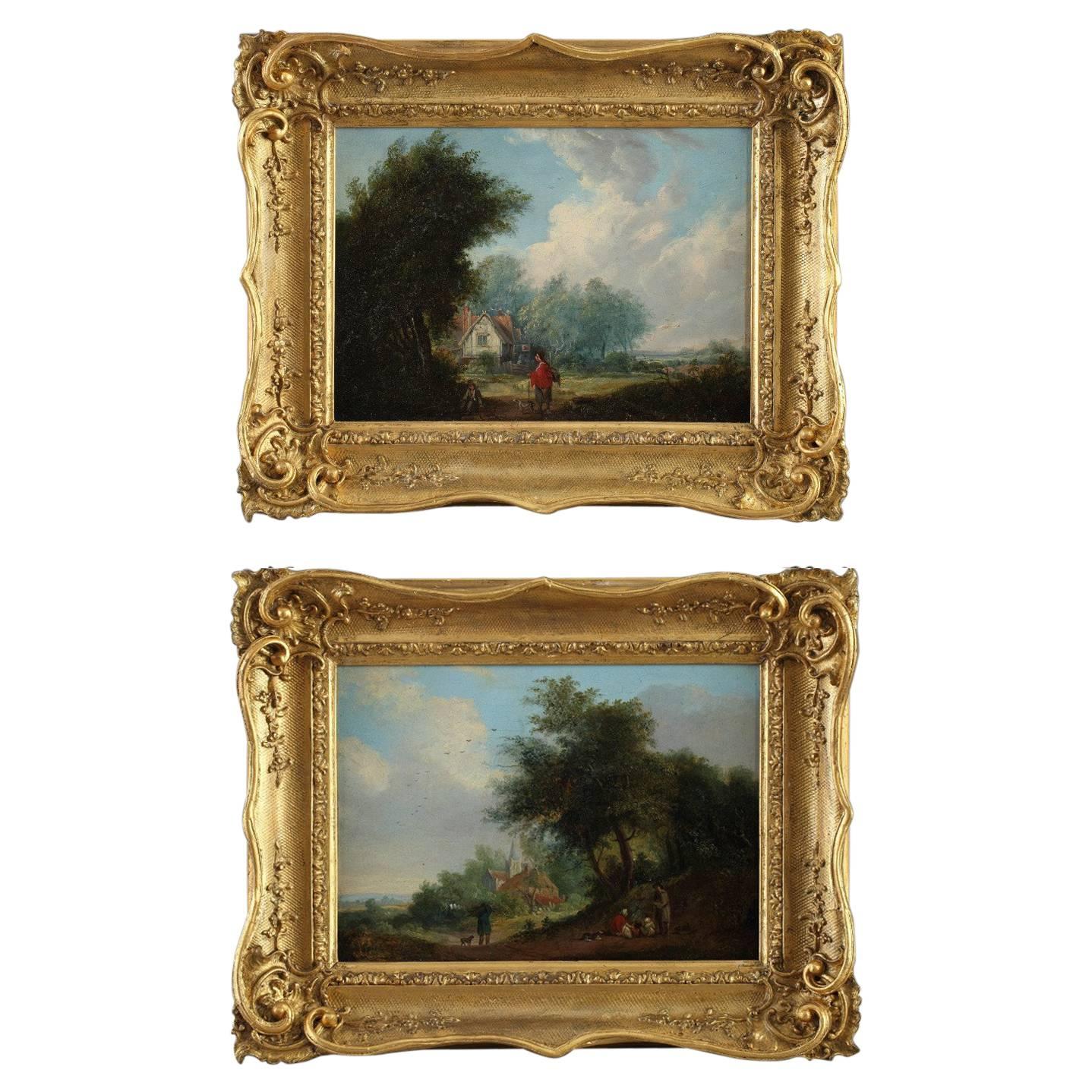 Pair of Early 19th Century Landscape Paintings