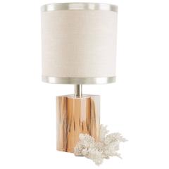 1970 Resine Lamp with Wheat Inclusions by Pierre Giraudon