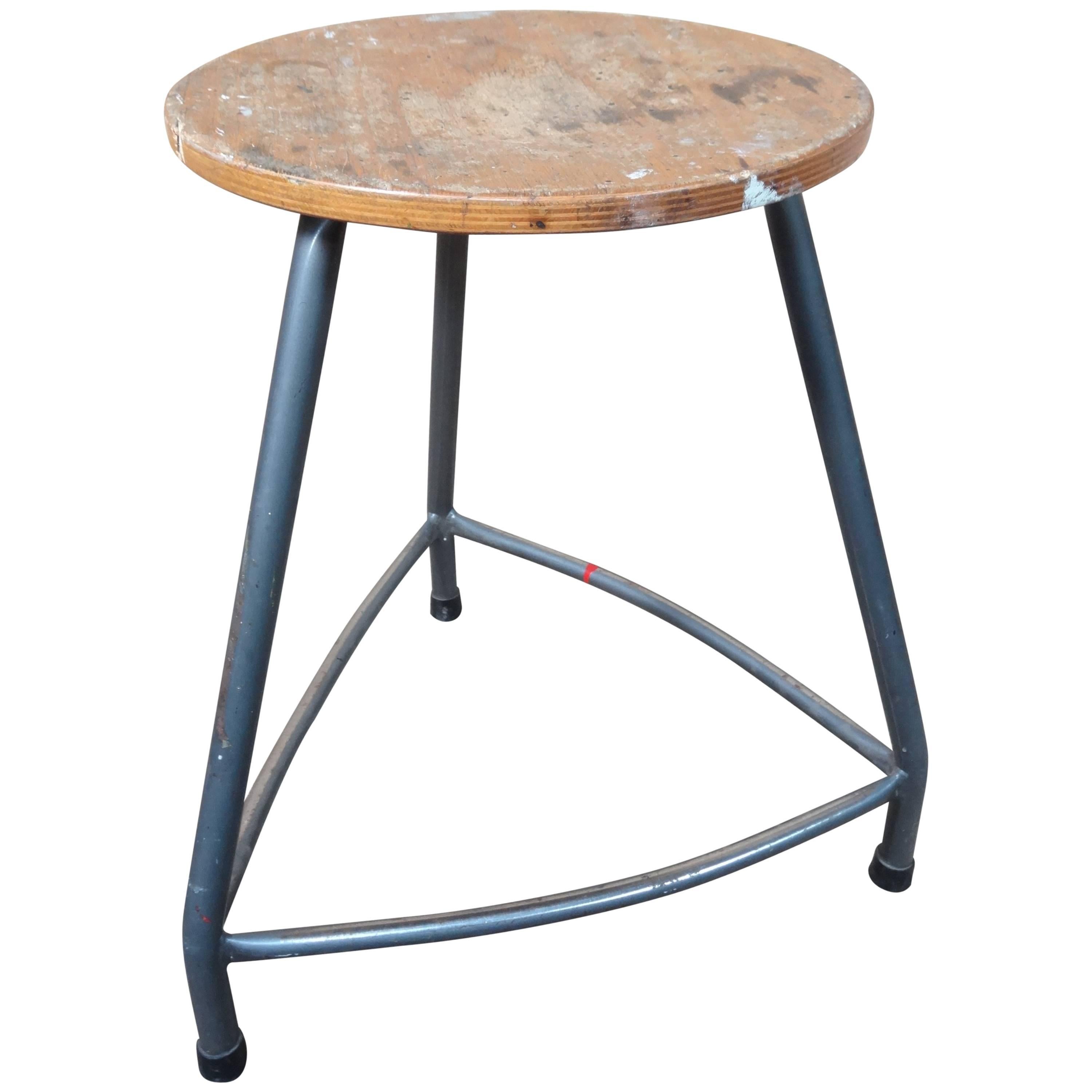 Original 1960s retro vintage French Painters Stool For Sale