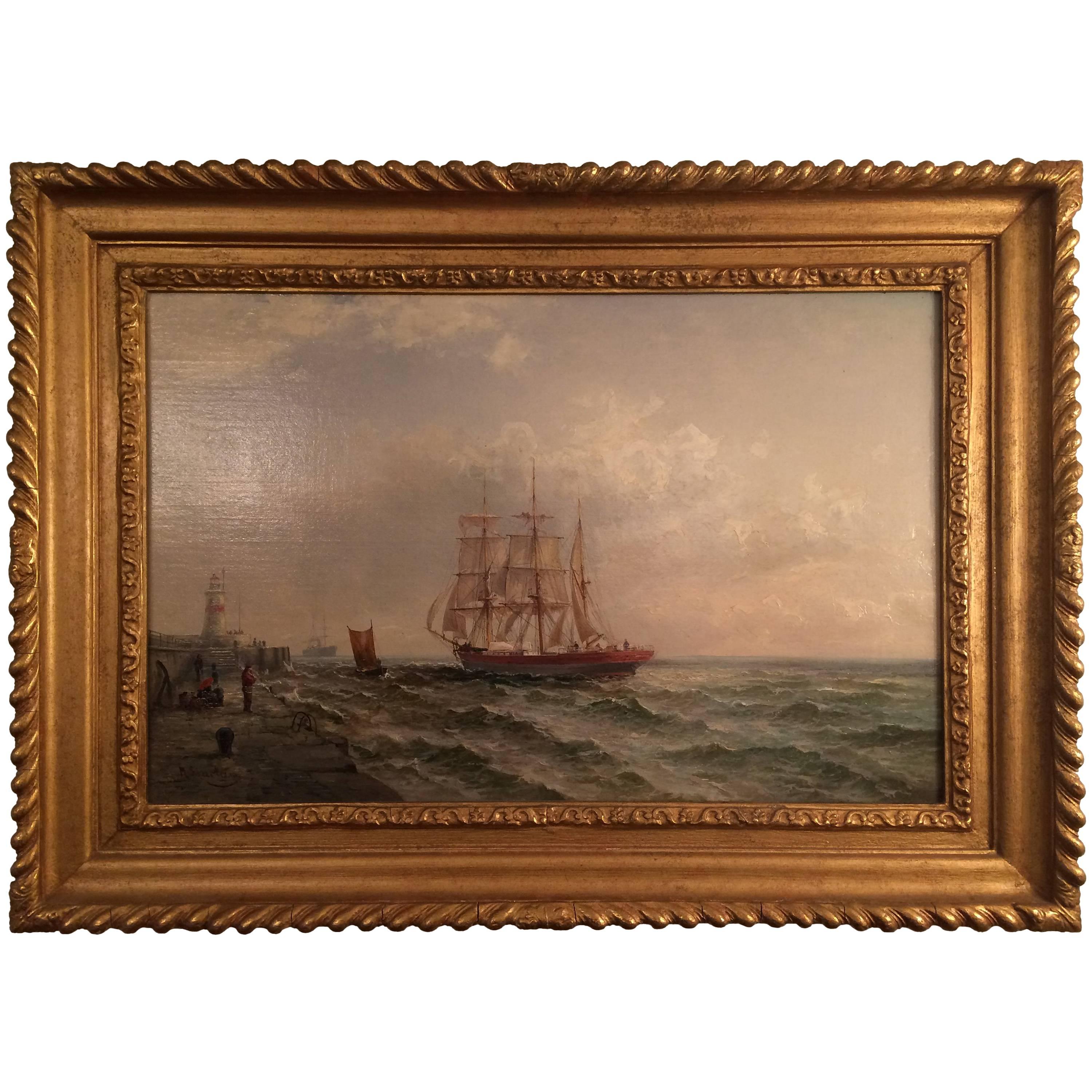  Peinture à l'huile sur toile, « God Speed » de Max Sinclair (fl.1880-1900) en vente