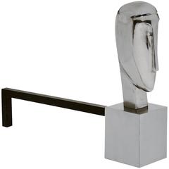 21st Century Modi Andirons in Steel 7