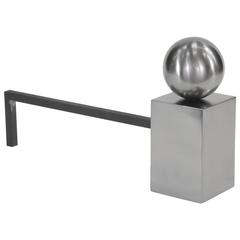 21st Century Spherical Steel Andirons