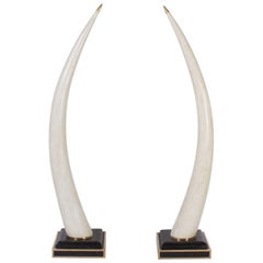 Mid-Century Pair of Faux Elephant Tusks