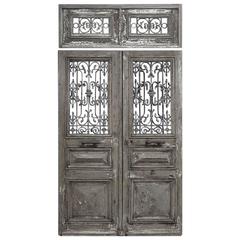 Antique Pair of Mid-19th Century French Wrought Iron Entry Doors