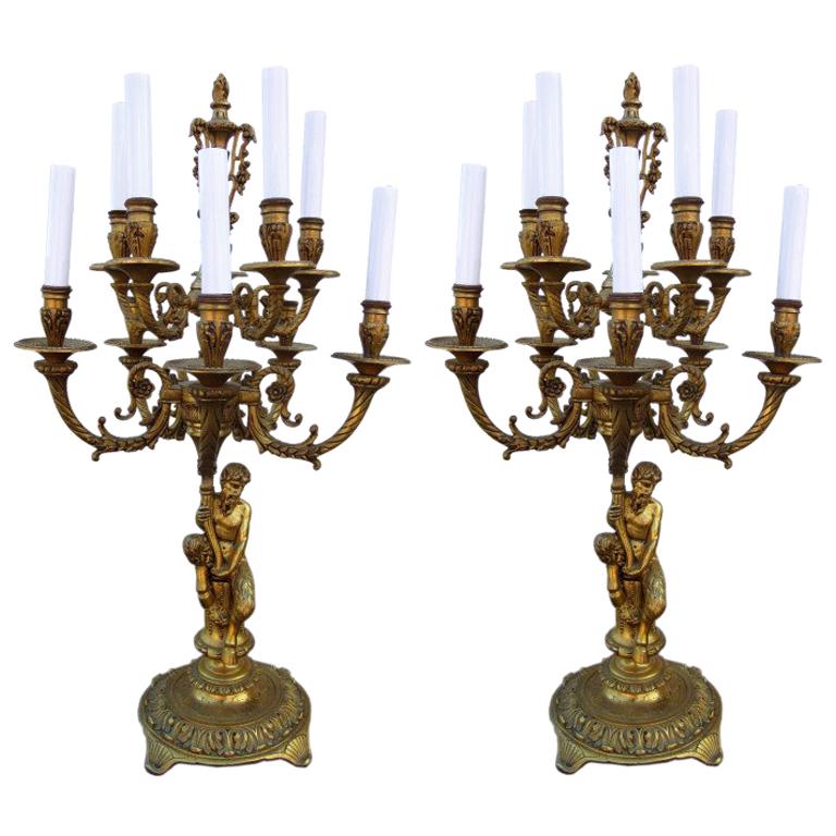 Pair of French Empire Style Candelabras For Sale at 1stdibs